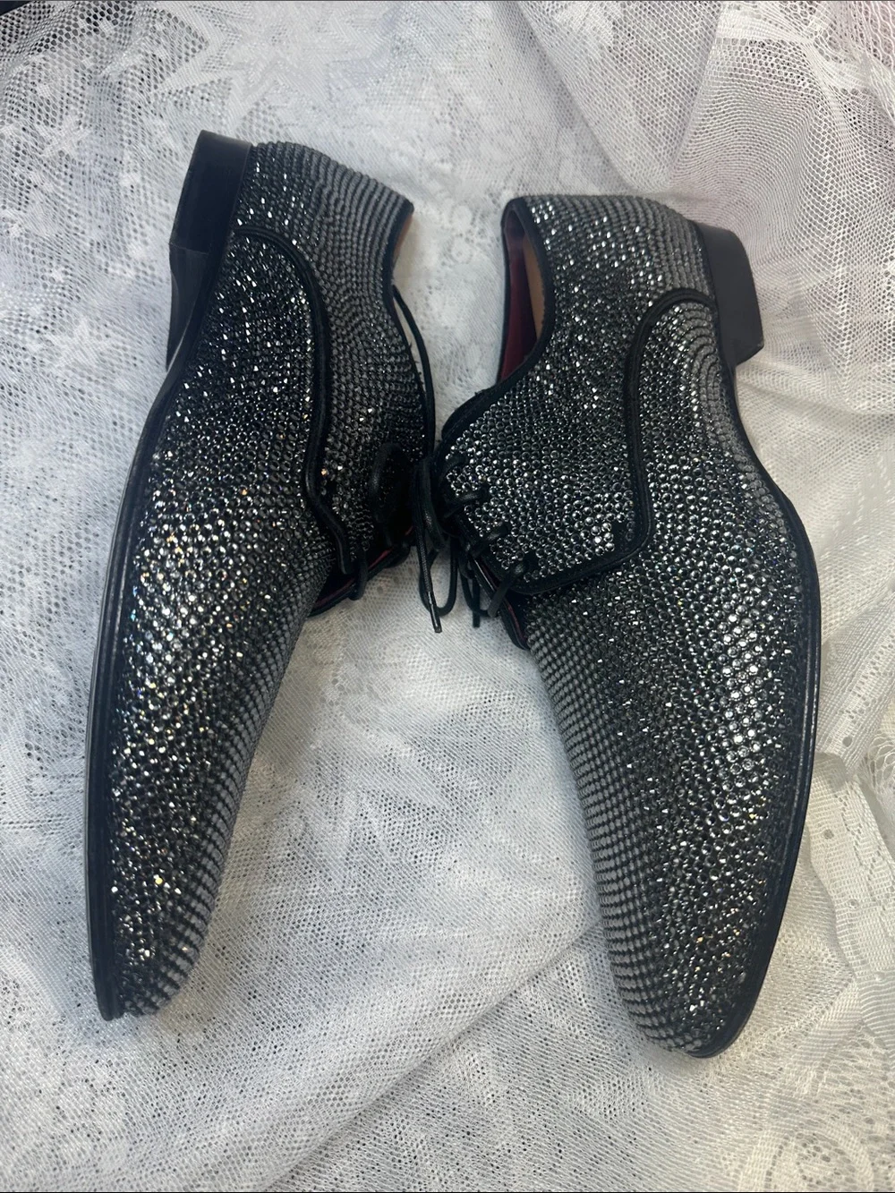 Dolce & Gabbana shoes loafers Rhinestones Derby satin footbed 9 Nice $2630